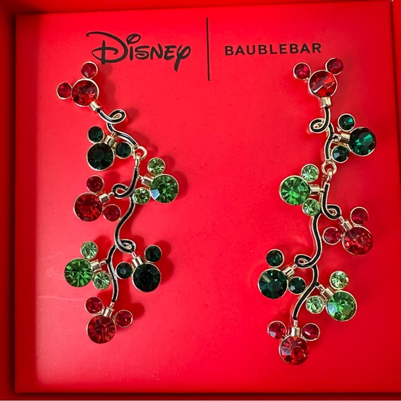Disney x Baublebar Mickey Mouse Earrings Dangle Christmas String Lights NIB - Picture 3 of 8